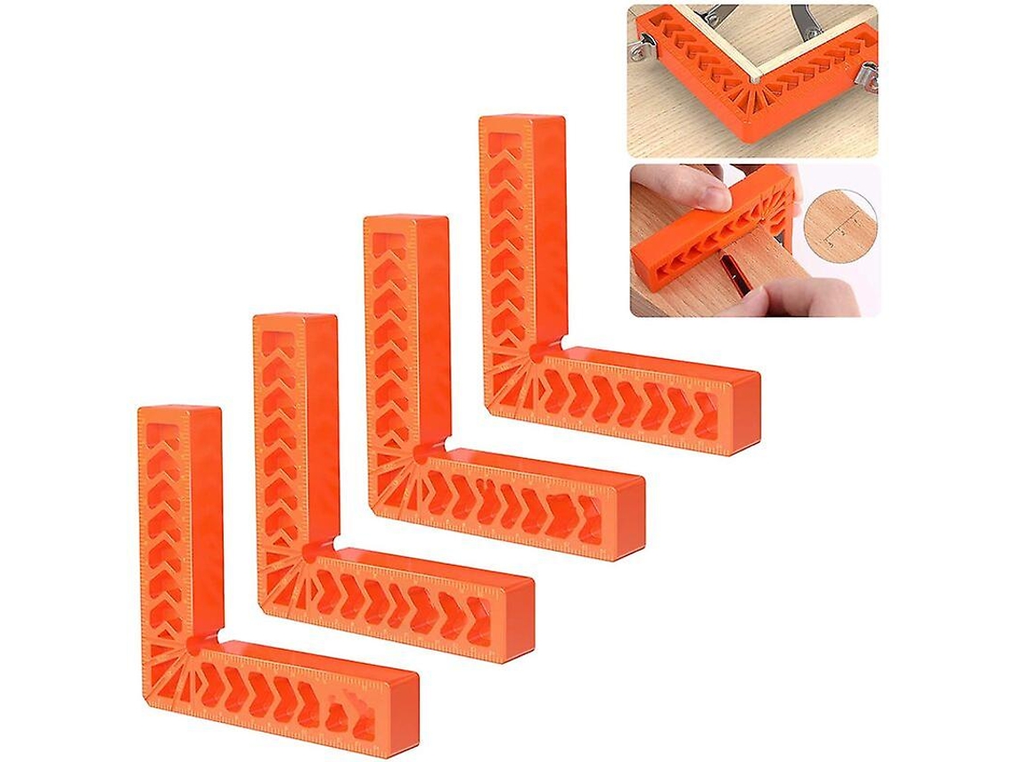 Abraçadeira de Ângulo Retto 90 Graus, 4 Polegadas, 4 Unidades, para Carpintaria, Molduras de Fotos e Projetos Diy