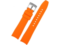 Pulseira de couro com 24 Mm Confortável Água Resistente Fivela Aço Inoxidável S/MARCA