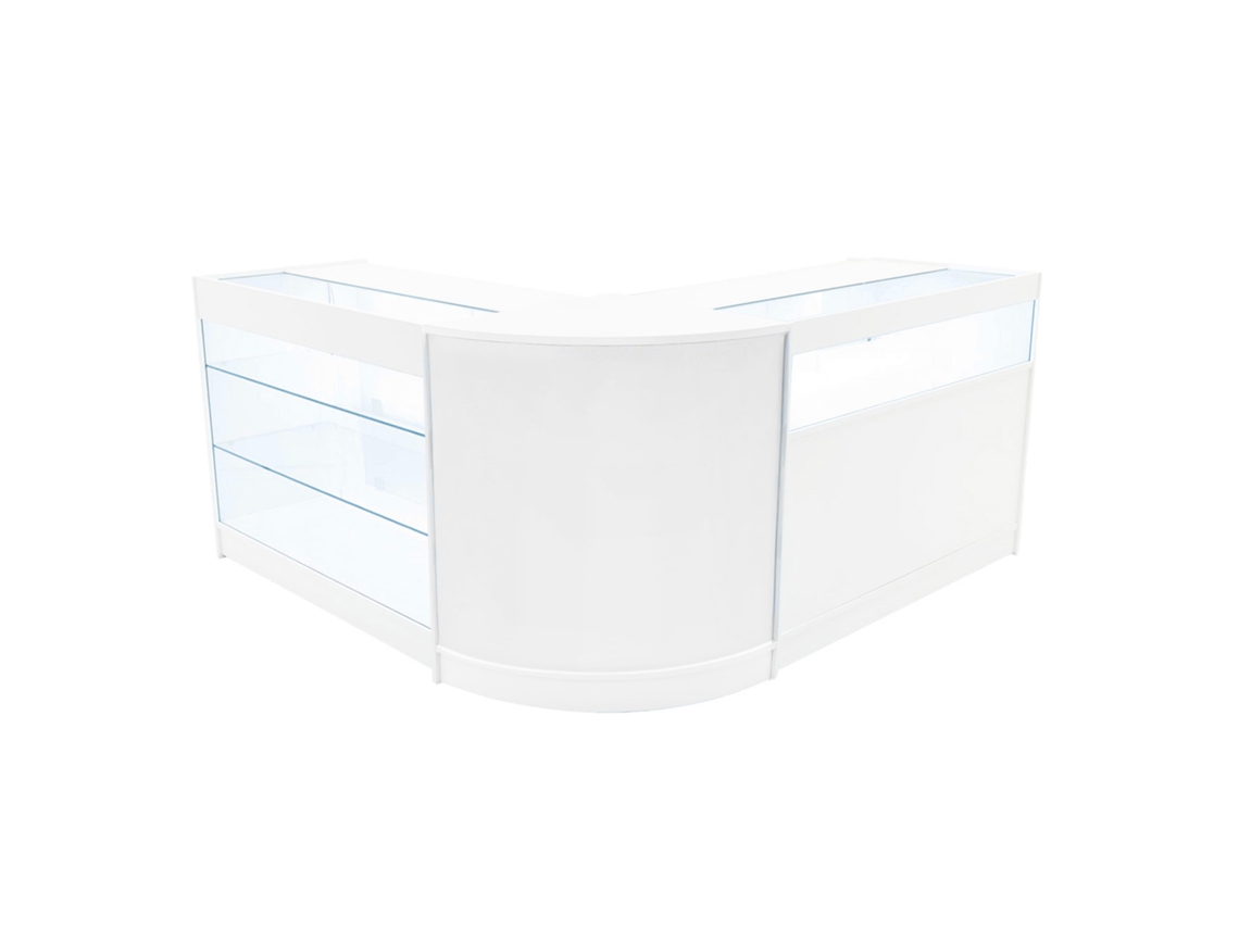 Conjunto de Balcões Comerciais MonsterShop Triton, Branco, K1200B1200CM60