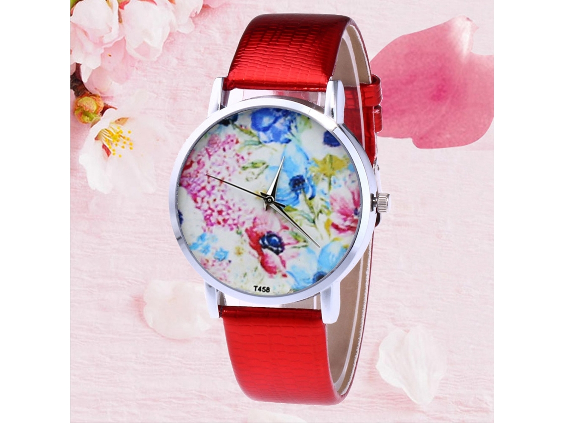 Reloj De Cuarzo Unisex Con Correa De Pu Colorida Zhoulianfa T458-yx Rojo