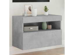 Vidaxl Móvel De Parede P/ Tv C/ Luzes Led 60x30x40 Cm Cinza Cimento