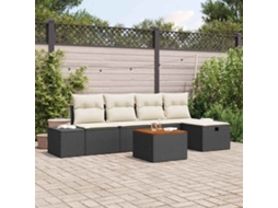Vidaxl Conjunto De Sofá De Jardim 6 Unid. Preto Rattan Sintético
