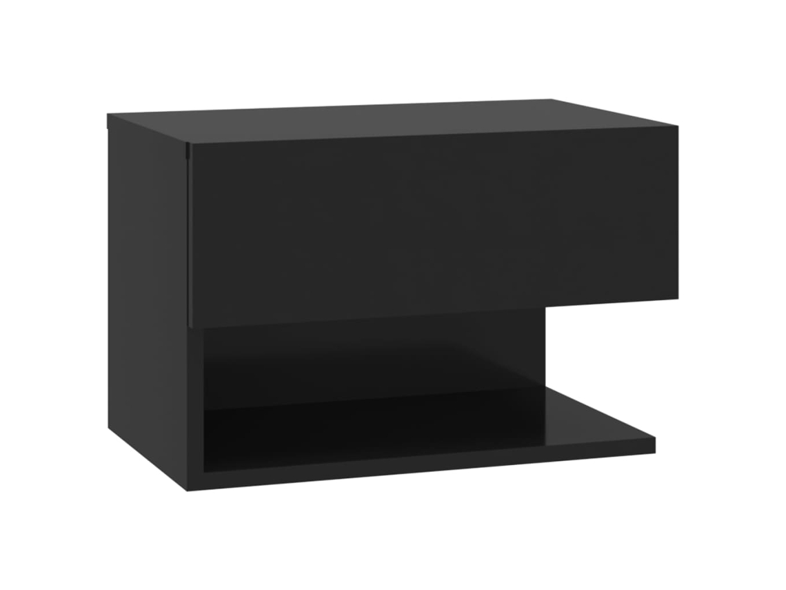 Wall-mounted Bedside Cabinet, Wall-mounted Bedside Cabinets Vidaxl Preto Madeira Processada (n/a)