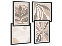 Composição De Quadros Composições Estilosas Da Natureza Espelharte (4 Peças)