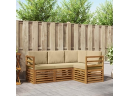Vidaxl Conjuntos De Sofás Com Almofada 4 Pcs Natural E Bege