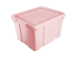 Caixa De Armazenamento Com Tampa Fabricada Em Plástico Recipiente Para Guardar Brinquedos, Livros, Roupas, Cobertores Nº 2 25 Litros 25,6 X Acan