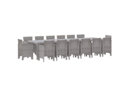 Maison Exclusive - Conjunto De Jantar Para Jardim 15 Pcs Cinzento-claro