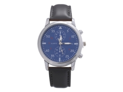 Relógio de Pulso Masculino de Quartzo com Pulseira de Couro Pu Estilo Simples Cinza