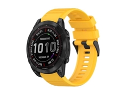 Lurelia Pulseira De Relógio Silicone Amarelo 22 Mm, Compatível Com Garmin Fenix 7 Solar