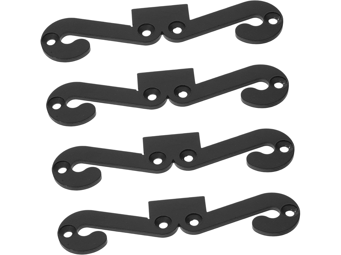 Conjunto De 4 Peças Ferragens Decorativas Para Portas Celeiro, Protetores De Canto Em Aço Carbono Preto