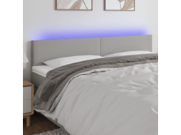 Vidaxl Cabeceira De Cama C/luzes Led Tecido 160x5x78/88 Cm Cinza-claro