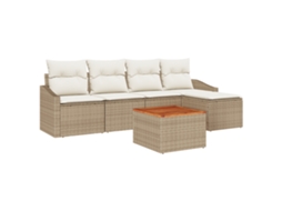 Conjunto 6 Conjunto Modular Vidaxl Bege Vime Pe (55 X 55 X 37 Cm)