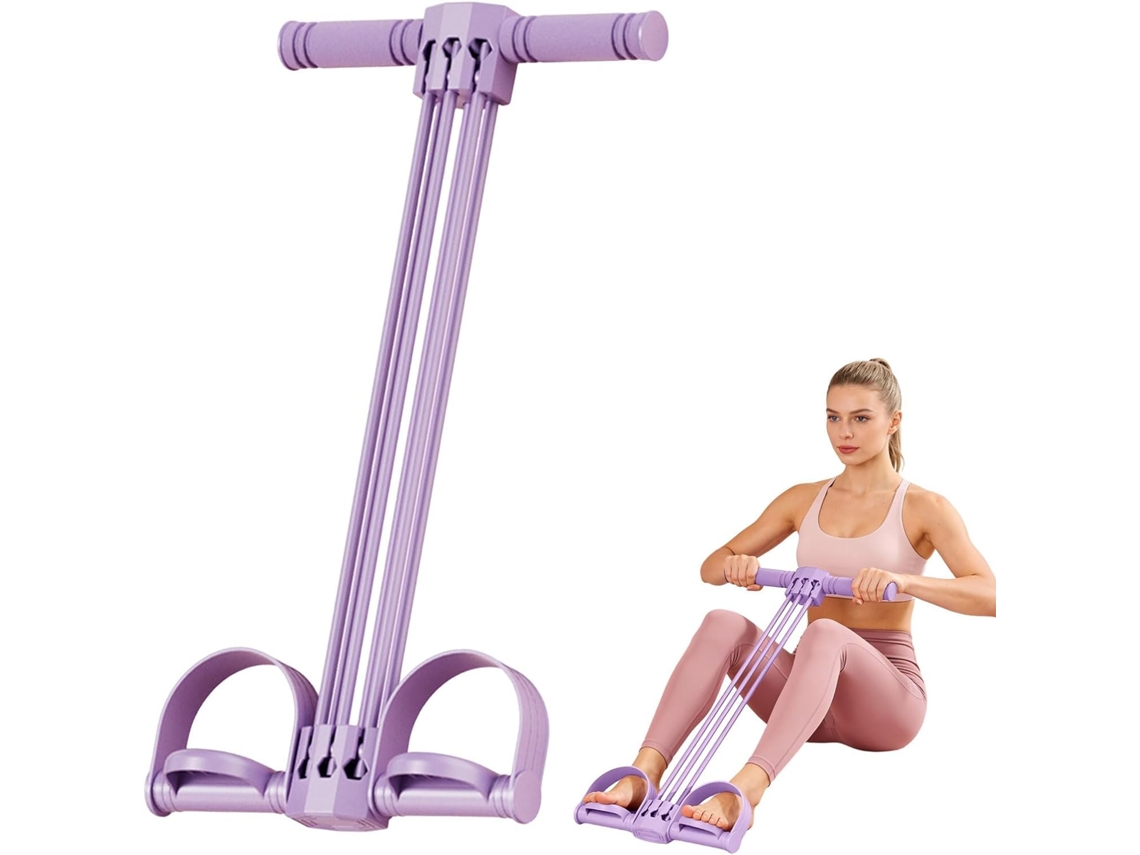 Conjunto De 6 Faixas Elásticas Multifuncionais Com Pedal E Pegas Para As Mãos, Ideal Exercícios Abdominais