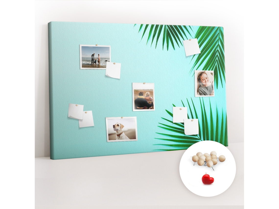 Painel De Cortiça Para Parede Folhas Tropicais Para O Corredor Espelharte (120x80 Cm)