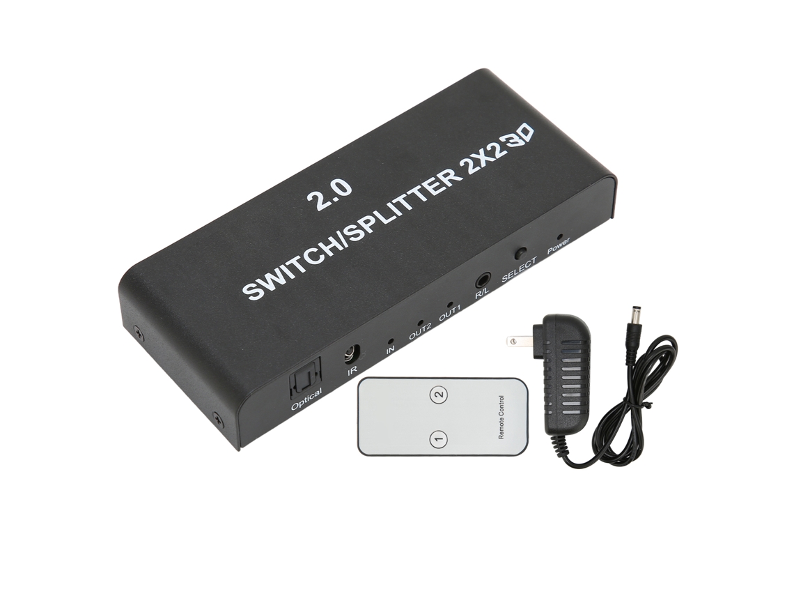 Aetheria splitter de Interface Multimídia Hd 2x2 4k 60hz 2 Entradas 2 Saídas com Controle Remoto