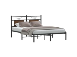 Vidaxl Estrutura De Cama S/ Colchão Deriv. Madeira Carvalho Castanho