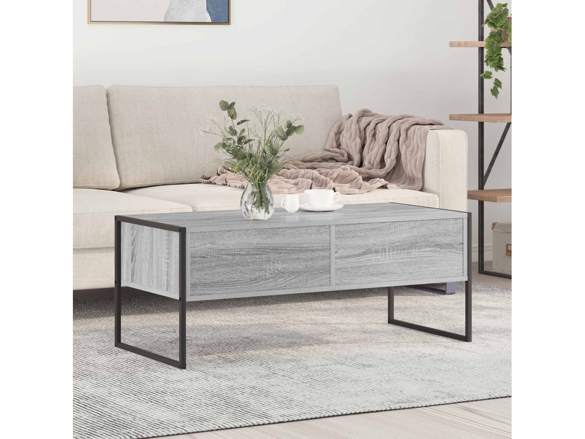 Vidaxl Mesa De Centro Cinza Sonoma 100 X 46 X 40 Cm