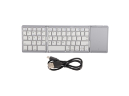 Aetheria teclado Sem Fio Dobrável 3 Folds com Touchpad para Tablet Smartphone B089t Prata Branco