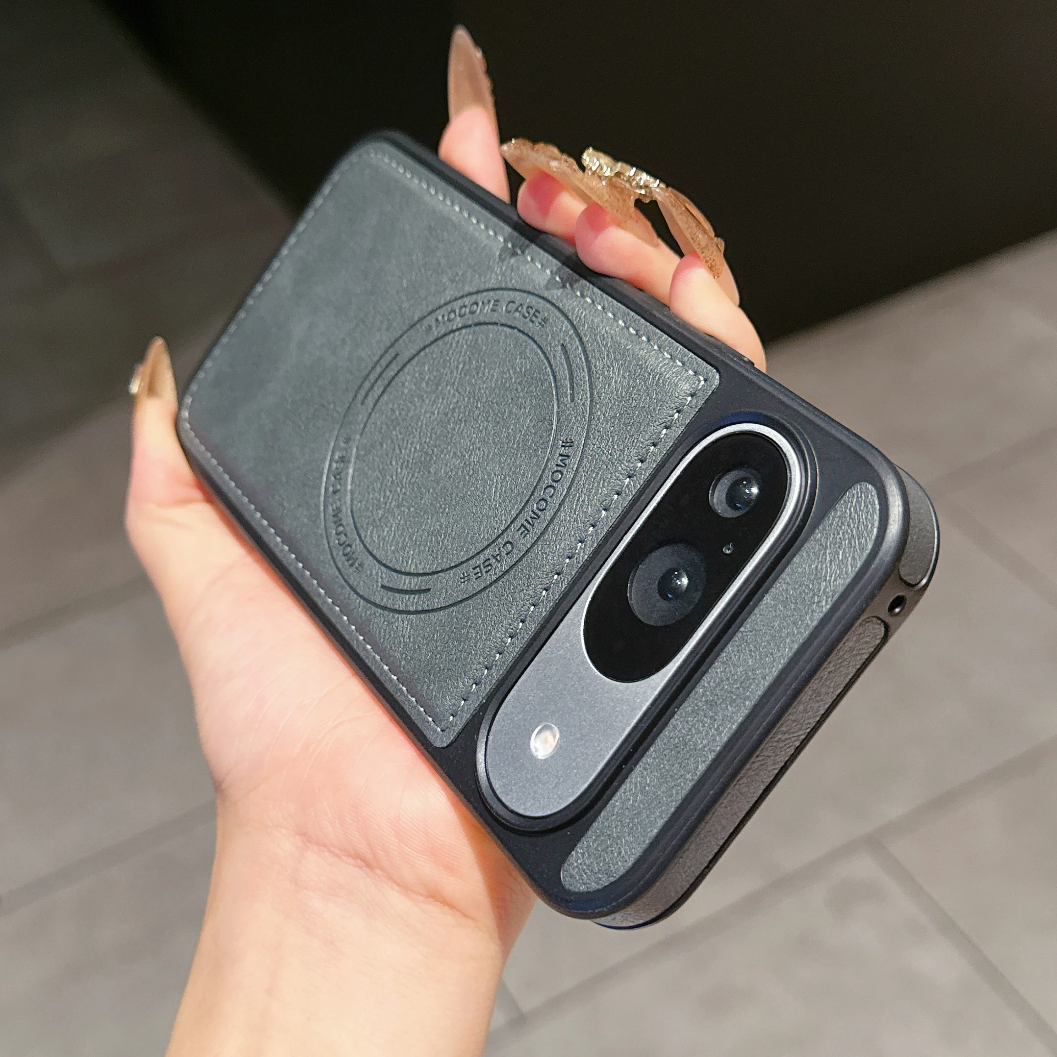 Capa Retrô Fosca Em Couro Pu Para Google Pixel 8 (verde), Resistente A Impactos, Com Função Magnética.