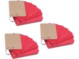 Bloc-notes De Poche 3 Unidades Em Papel Vermelho, Forma Simples, Perfurado