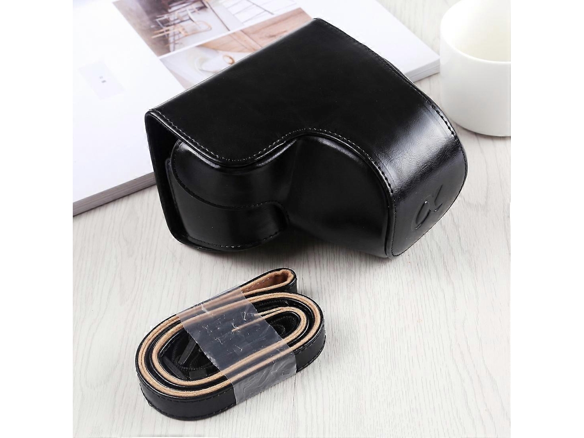 Bolsa De Couro Pu Para Câmera Sony A6400 / Ilce-a6400 Com Alça Para Todo O Corpo.