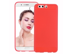Capas Huawei P10 Plus EOOCOO (Textura Escovada, Vermelha)