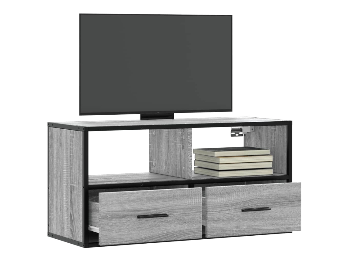 Vidaxl Móvel P/ Tv 80x31x39,5 Cm Deriv. Madeira/metal Cinzento Sonoma