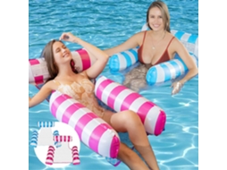 Conjunto De 2 Redes Infláveis ​​flutuantes, Rede Inflável 4 Em 1 Para Piscina, Espreguiçadeira Flutuante Para Água Com Bomba De Ar Manual – Yux