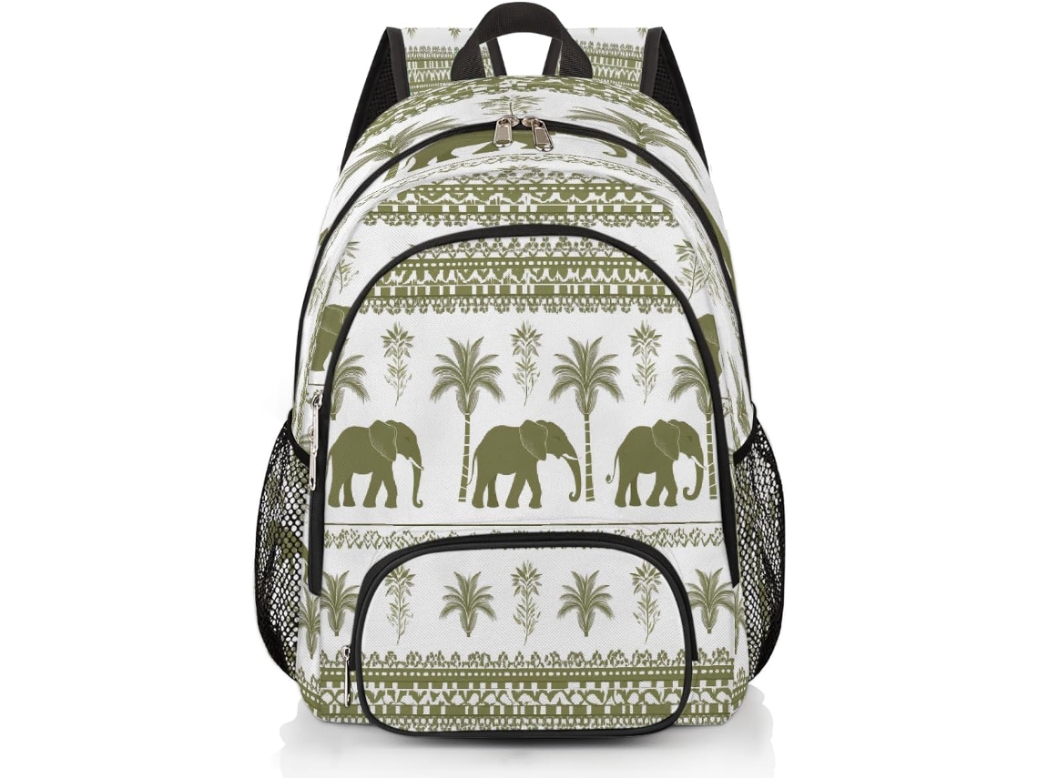 Mochila Escolar Grande Mexpekil Com Estampa Étnica Boêmia Elefante Para Meninas, Meninos Crianças