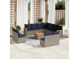 Vidaxl Conjunto De Sofá De Jardim Com 12 Peças E Almofadas Em Rattan Sintético Cinza