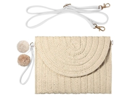Bolso de Paja Cruzado, Clutch, Artesanal, Verão | S/MARCA
