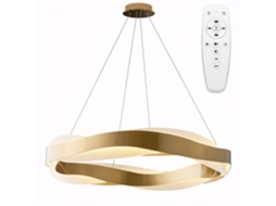 Candeeiro Suspenso Rea App1802-cp Brush Gold 60 Cm Led +remote Control