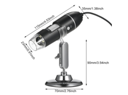 Microscópio Digital HD 1000x com Suporte de Metal 8 LEDs 2MP Portátil para iOS e Android S/MARCA