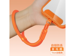 Suporte Antifurto Para Celular, Com Presilhas De Aço Inoxidável E Fivelas Ajustáveis, Cor Laranja.