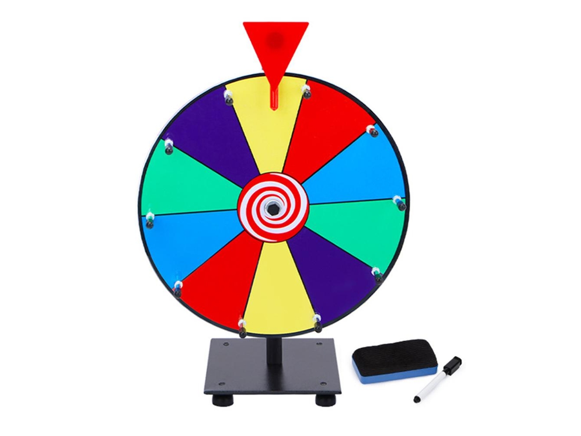 Roda De Prêmio De Mesa De 12 Polegadas Roda Giratória Apagável Para Jogos