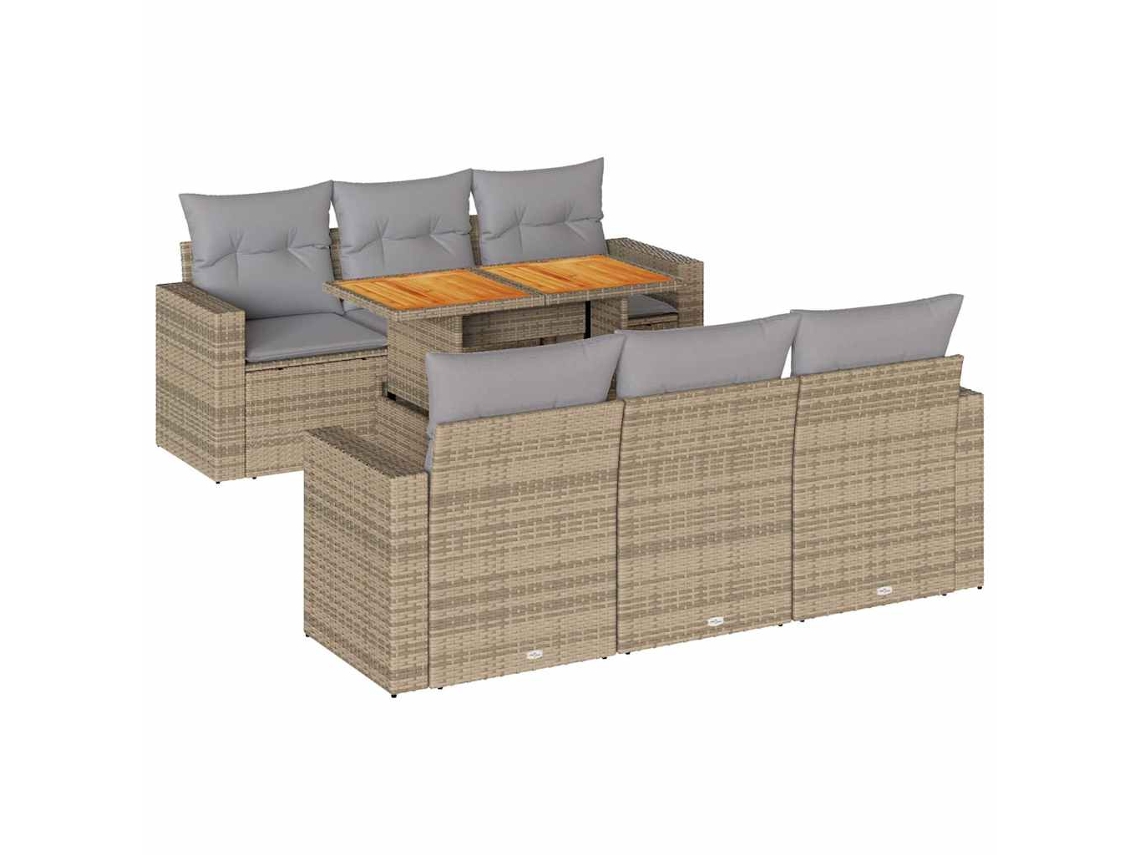 Garden Sofa Set, Garden Sofa Sets Vidaxl Bege Rattan / Vime (n/a)