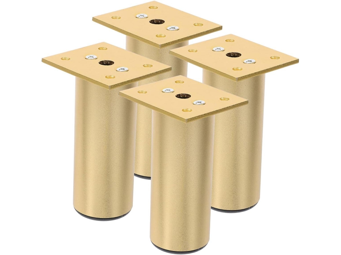 Nuobesty Conjunto De 4 Pés Móveis Ajustáveis Em Liga Alumínio Para Projetos Diy, Pés Redondos De Reposição Para Armários