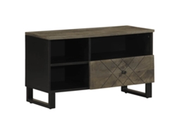 Vidaxl Móvel De Tv 80x33x46 Cm Madeira De Mangueira Maciça Preto