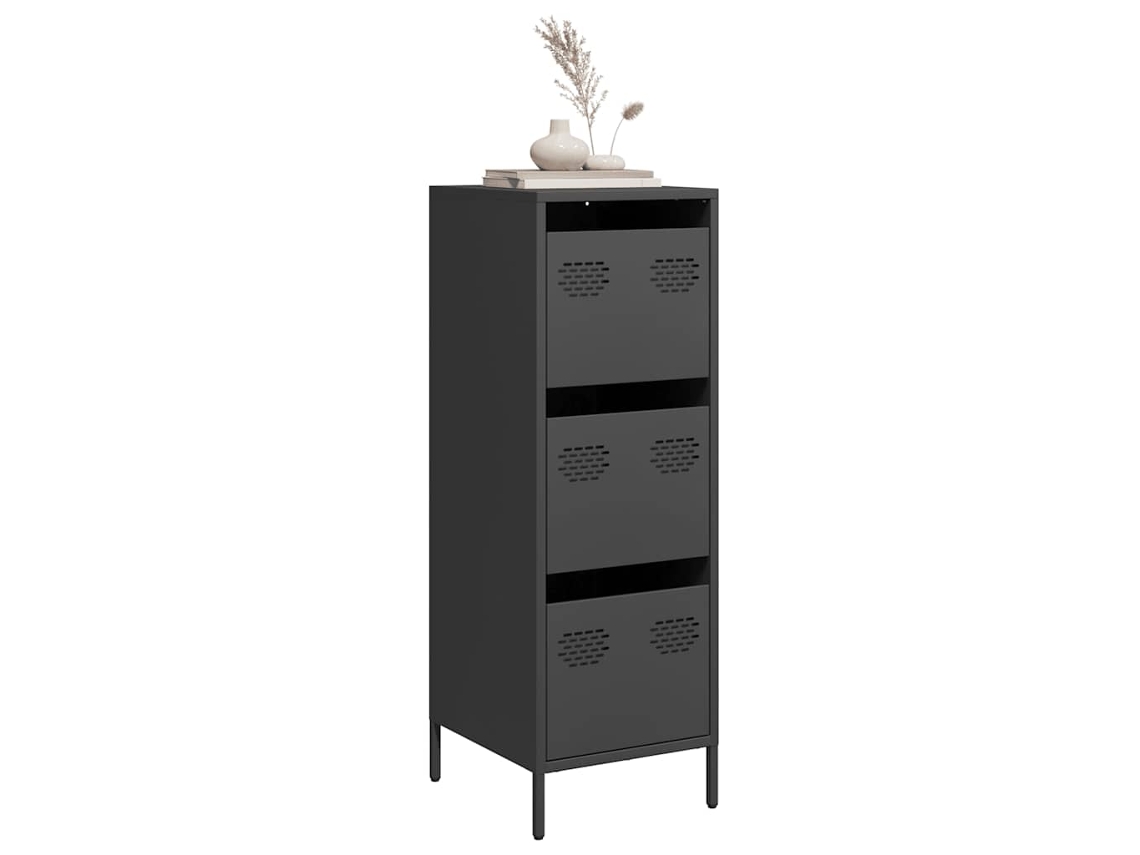 Vidaxl Aparador Alto 35x39x103,5 Cm Aço Preto