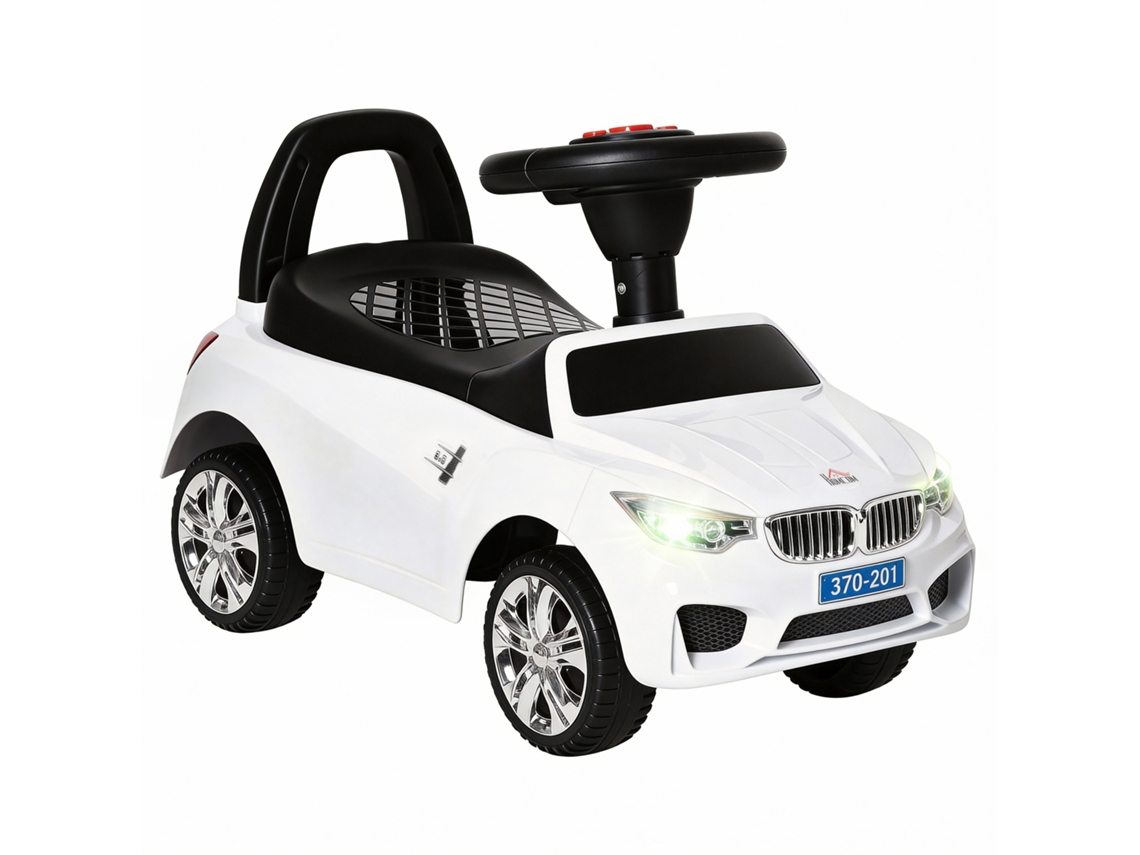 Carrinho Brinquedo Infantil Volante Faróis Música 18-36 Meses Branco