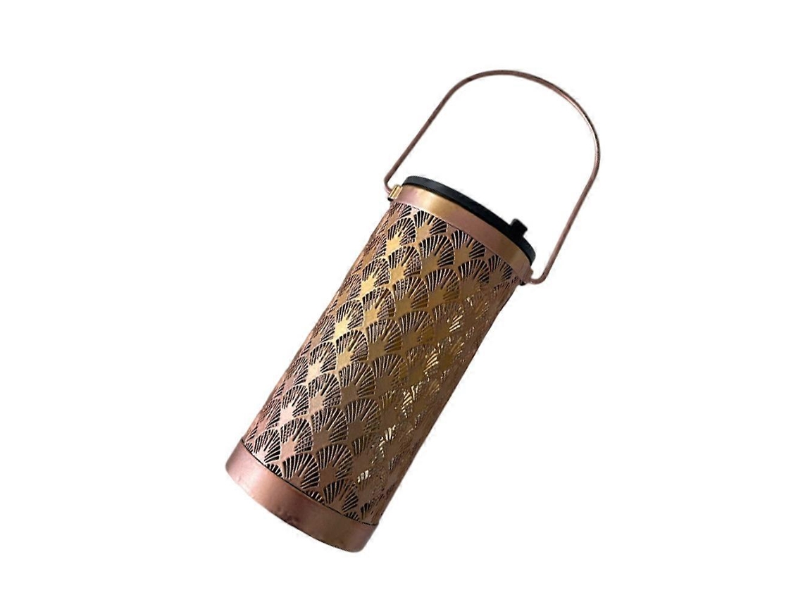 Peça De Lanterna Solar De Jardim De Ferro Dourado 35x10cm Olysi Shop