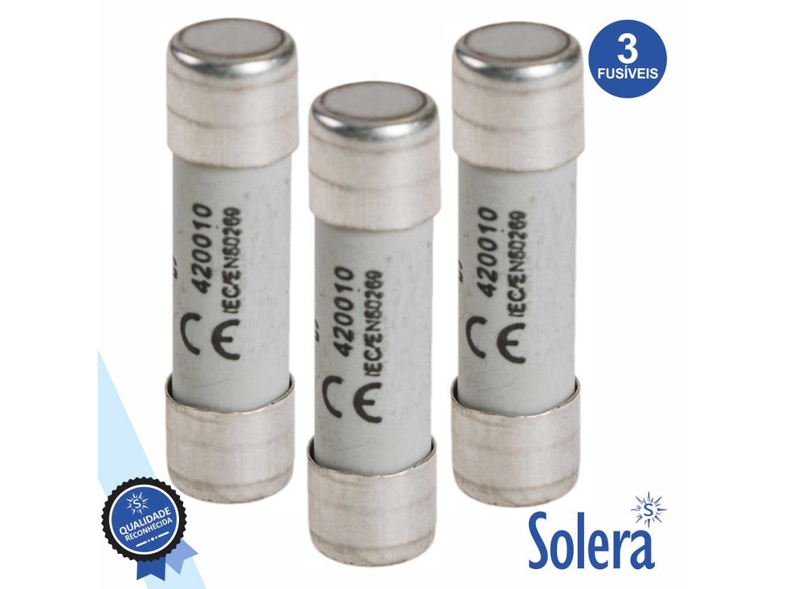 Fusível Cerâmica 10x38 10a 500v 3x Solera