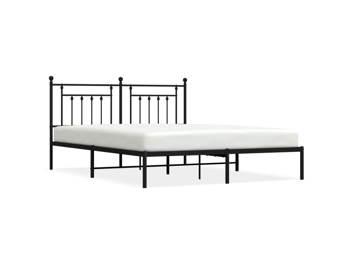 Bed Frame, Bed Frames Vidaxl Preto Aço (180 X 200 Cm)