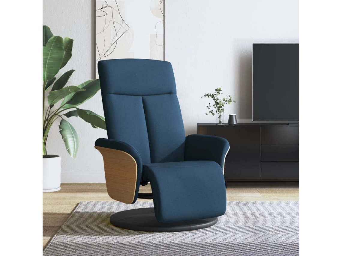 Recliner Chair, Recliner Chairs Vidaxl Azul Tecido