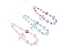 Conjunto De 3 Pulseiras De Plástico Com Contas Para Celulares E Outros Dispositivos.