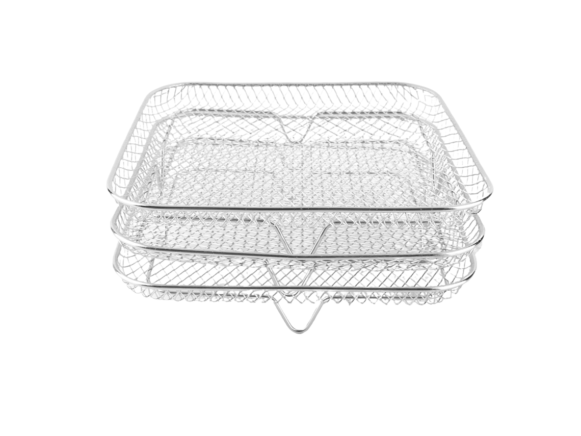 Ronjoe-conjunto 3 Prateleiras Fritadeira Inox 304 Empilhavel Desidratador 8 Polegadas Acessórios