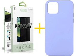 Kit Capa + Película 1X Anti-Spy iPhone 11 Accetel Silicone Roxo