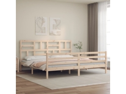 Estrutura De Cama Super King Size Com Cabeceira Madeira Maciça