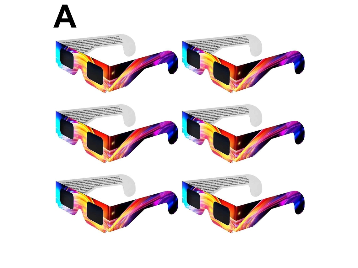 Pacote Com 6 Óculos Para Eclipse Solar, Lentes Para Eclipse Com Certificação Ce E Iso Para Visualização Solar, Óculos De Segurança Com Slowmoose