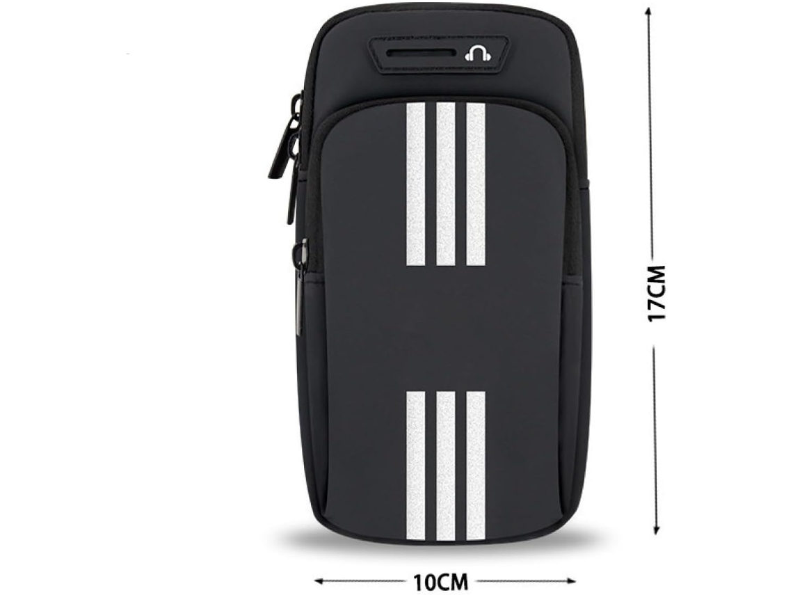 Braçadeira Para Celular Com Entrada Para Fone De Ouvido E Dois Bolsos (rosa)